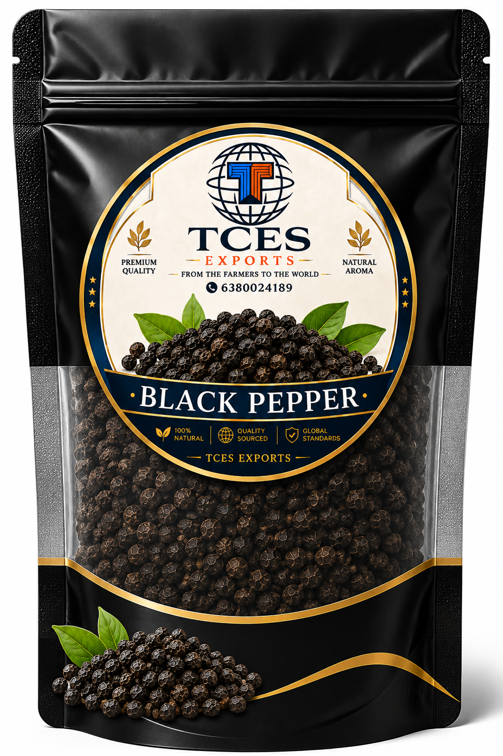 Black Pepper (Bold) Consumer Pack (100g) - TCES Retail Spices